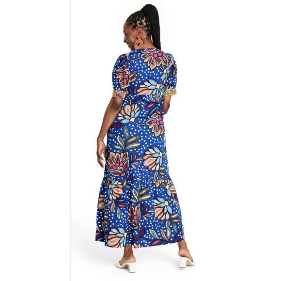 NWT Tabitha Brown/Target Floral/Polka Dot Midi Dress 0 - Picture 2 of 7